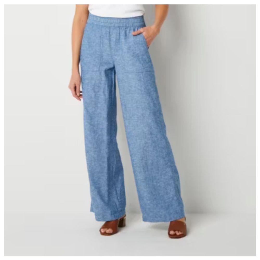 St. John's Bay Blue Wide Leg Pants